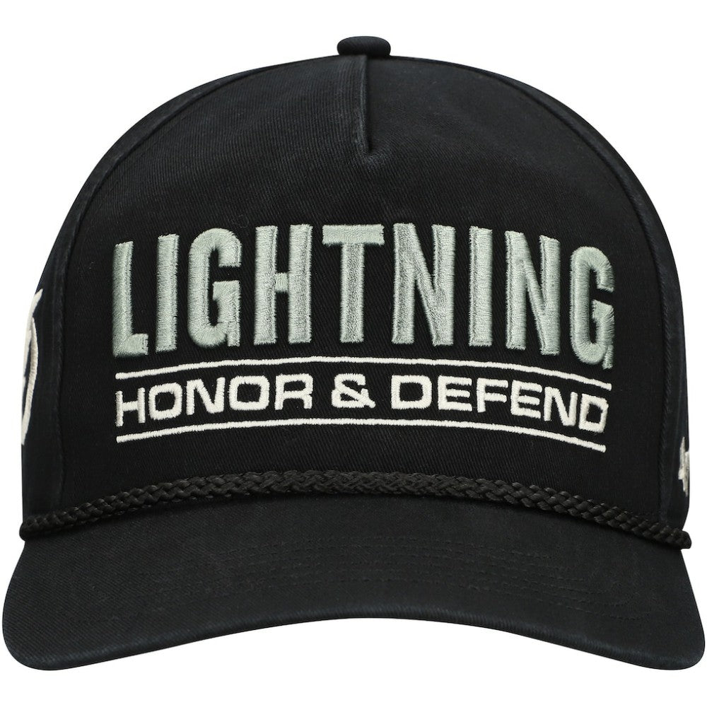 Tampa Bay Lightning '47 OHT Military Appreciation Homeland Honor and Defend Hitch Adjustable Hat - Black | US 201673143