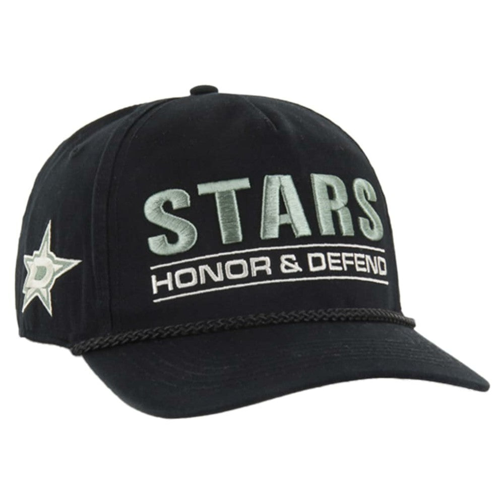 Dallas Stars '47 OHT Military Appreciation Homeland Honor and Defend Hitch Adjustable Hat - Black | US 201673147