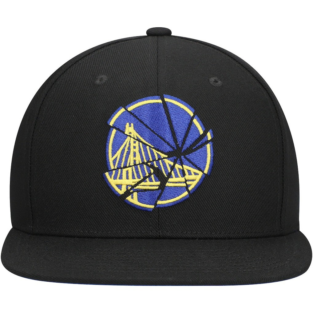 Golden State Warriors Shattered Snapback Hat Black - Mitchell & Ness