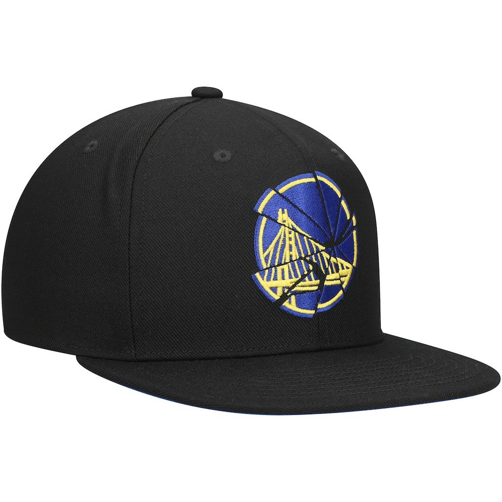 Golden State Warriors Shattered Snapback Hat Black - Mitchell & Ness