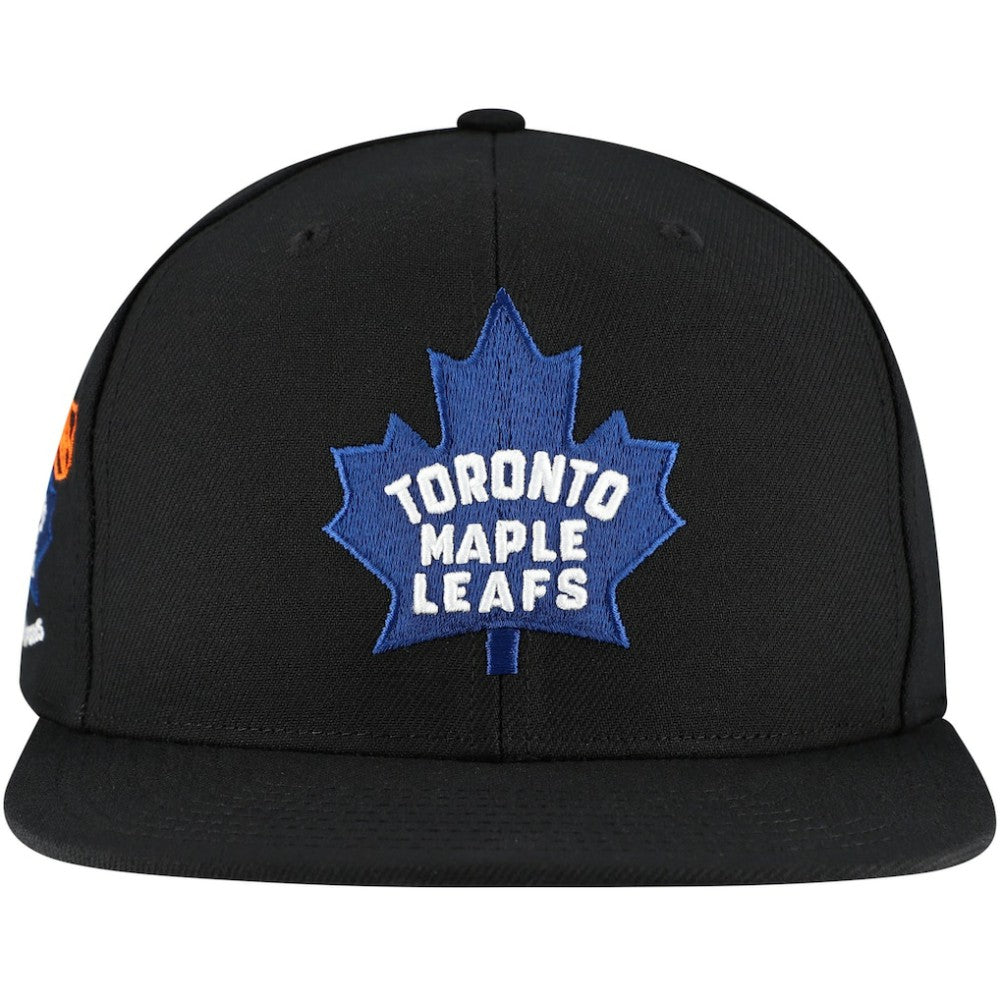 Toronto Maple Leafs Mitchell & Ness Core Top Spot Snapback Hat - Black | US 201673344