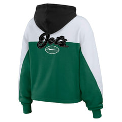 New York Jets WEAR by Erin Andrews Women's Color Block Full-Zip Hoodie - Green/White Hoodies