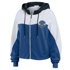 Indianapolis Colts WEAR by Erin Andrews Women's Plus Size Color Block Full-Zip Hoodie - Royal Hoodies
