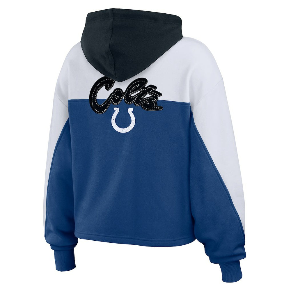 Indianapolis Colts WEAR by Erin Andrews Women's Plus Size Color Block Full-Zip Hoodie - Royal Hoodies
