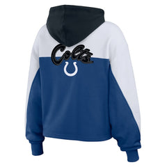 Indianapolis Colts WEAR by Erin Andrews Women's Plus Size Color Block Full-Zip Hoodie - Royal Hoodies