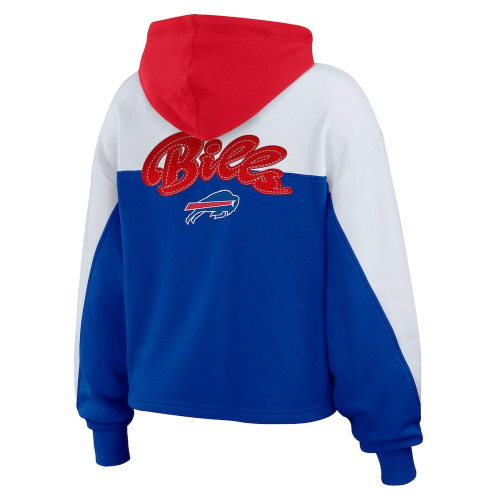 Buffalo Bills WEAR by Erin Andrews Women's Plus Size Color Block Full-Zip Hoodie - Royal Hoodies