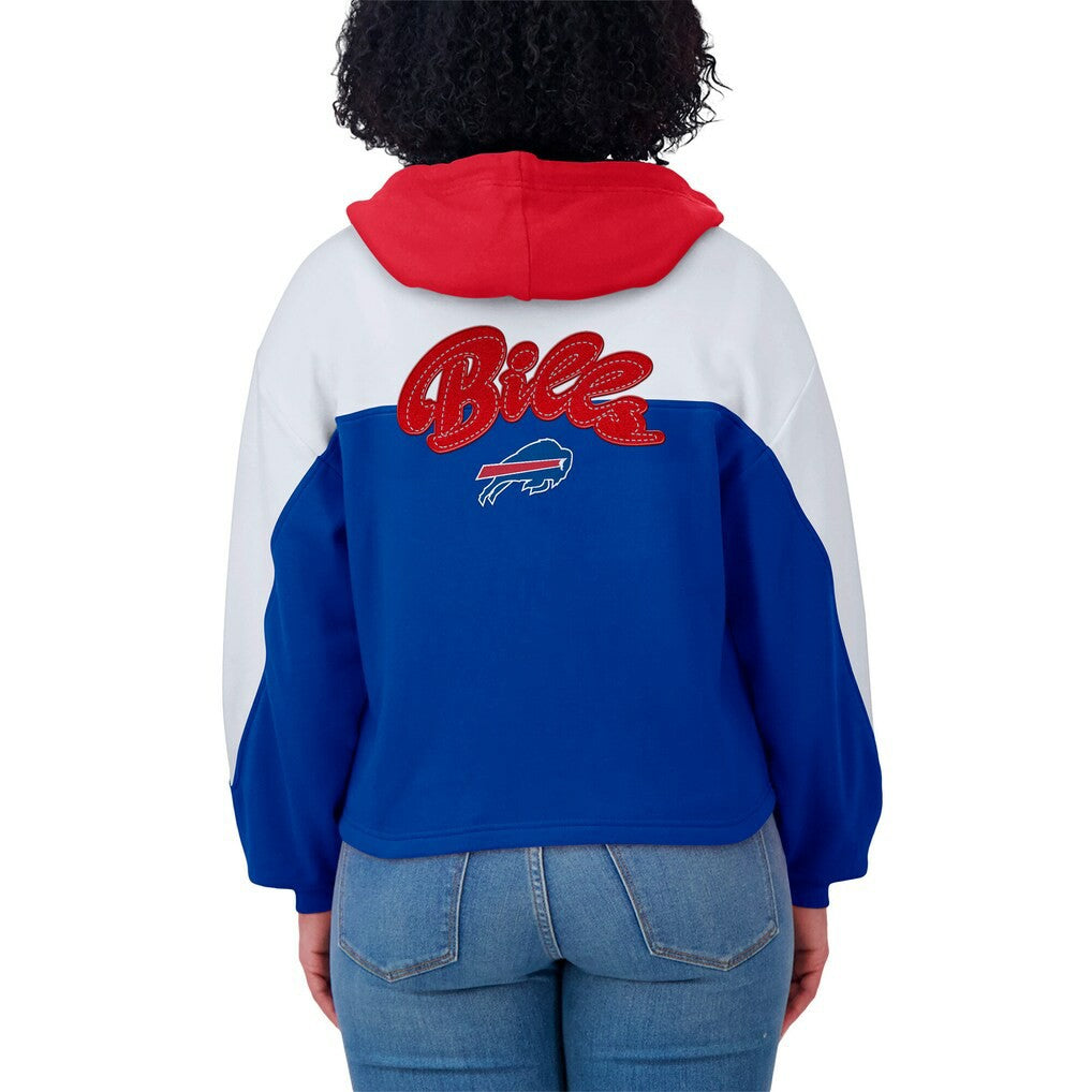 Buffalo Bills WEAR by Erin Andrews Women's Plus Size Color Block Full-Zip Hoodie - Royal Hoodies