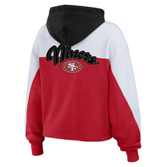 San Francisco 49ers WEAR by Erin Andrews Women's Plus Size Color Block Full-Zip Hoodie - Scarlet Hoodies