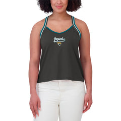 Jacksonville Jaguars WEAR by Erin Andrews Women's Cross Strap Tri-Blend Tank Top - Black Tops