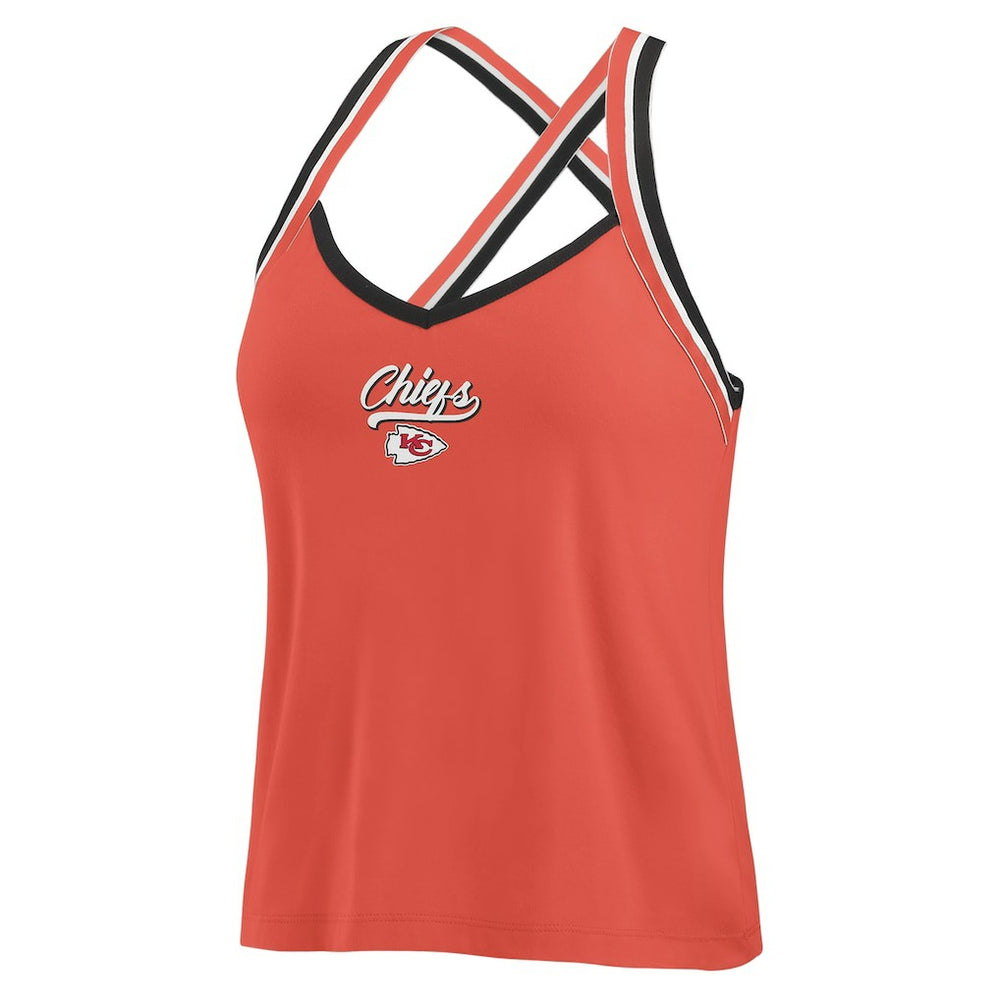 Kansas City Chiefs WEAR by Erin Andrews Women's Cross Strap Tri-Blend Tank Top - Red Tops