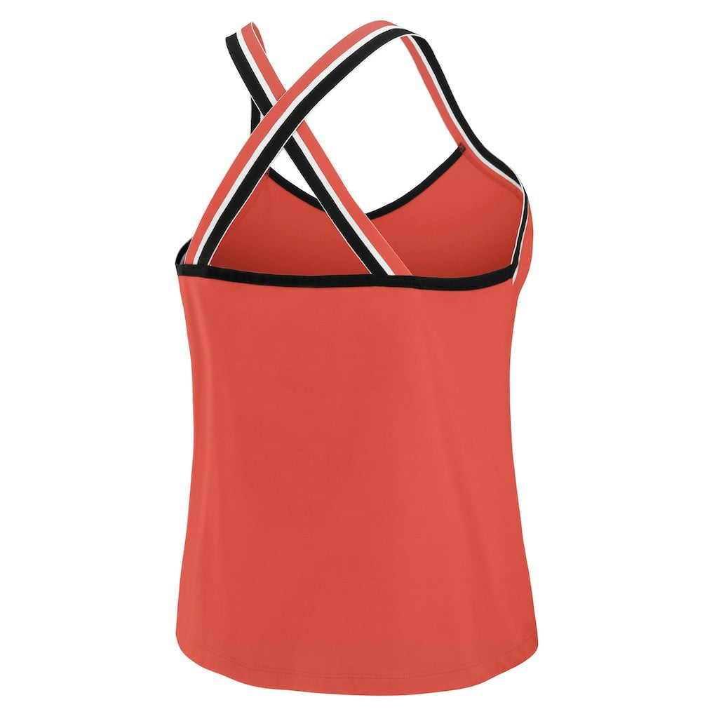Kansas City Chiefs WEAR by Erin Andrews Women's Cross Strap Tri-Blend Tank Top - Red Tops