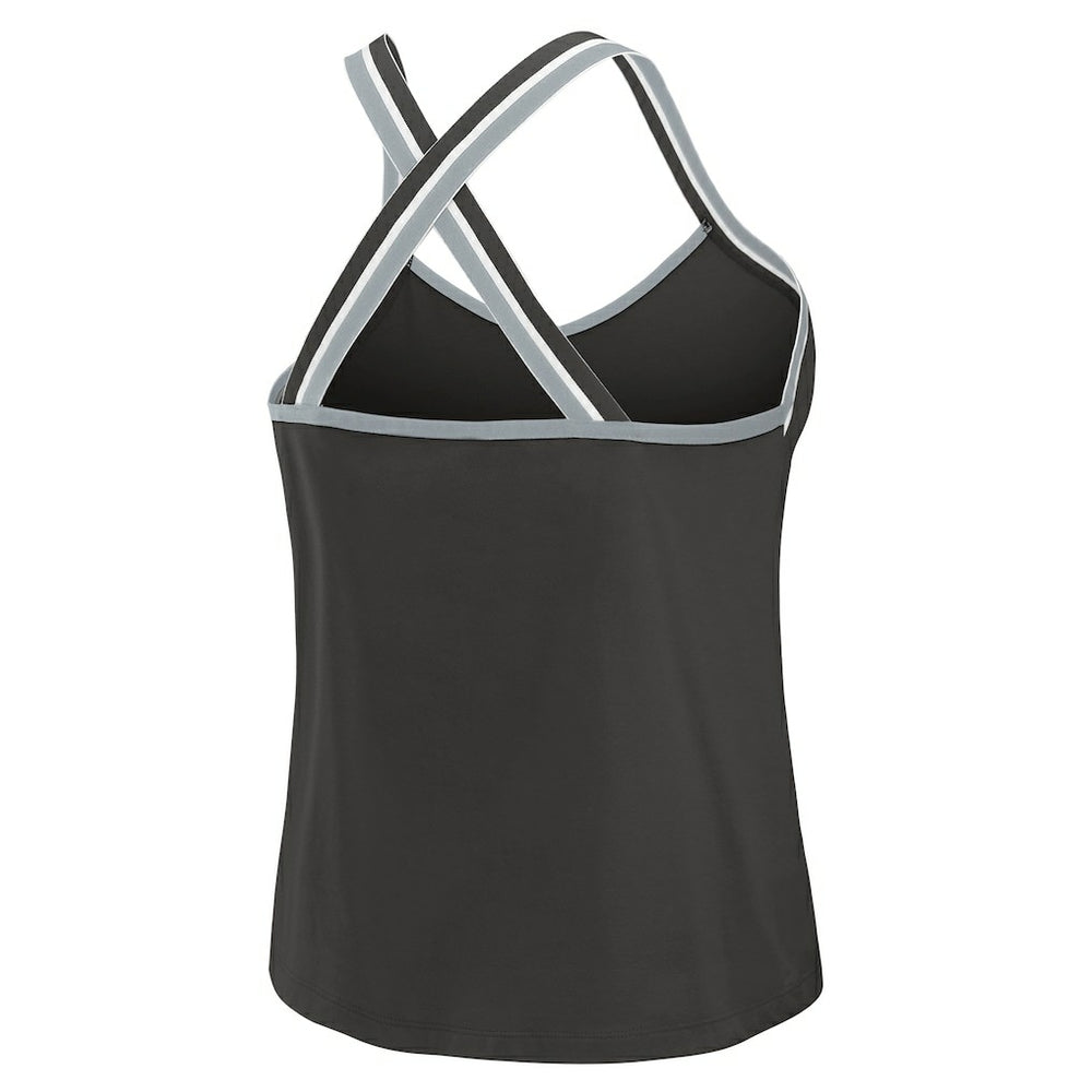 Las Vegas Raiders WEAR by Erin Andrews Women's Cross Strap Tri-Blend Tank Top - Black Tops