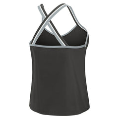 Las Vegas Raiders WEAR by Erin Andrews Women's Cross Strap Tri-Blend Tank Top - Black Tops