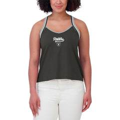 Las Vegas Raiders WEAR by Erin Andrews Women's Cross Strap Tri-Blend Tank Top - Black Tops