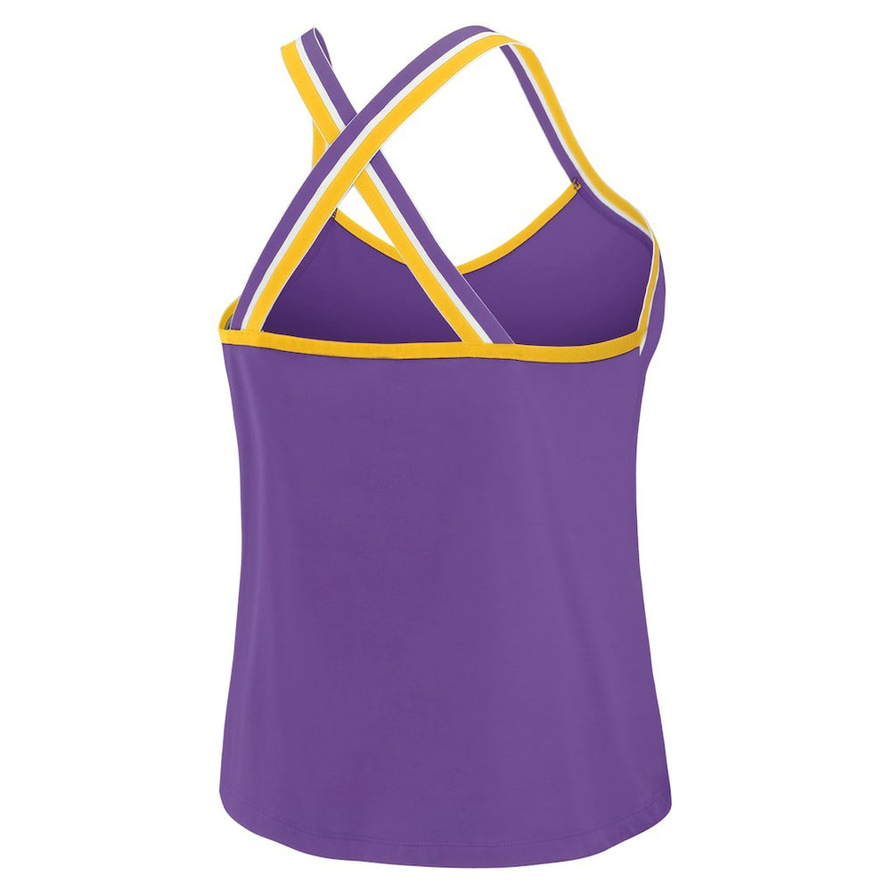 Minnesota Vikings WEAR by Erin Andrews Women's Cross Strap Tri-Blend Tank Top - Purple Tops