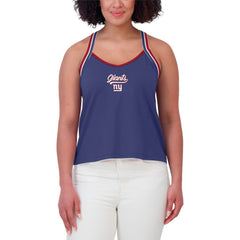 New York Giants WEAR by Erin Andrews Women's Cross Strap Tri-Blend Tank Top - Royal Tops