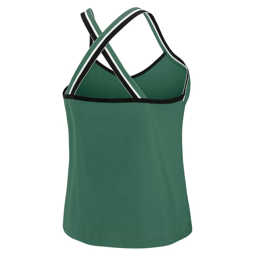 New York Jets WEAR by Erin Andrews Women's Cross Strap Tri-Blend Tank Top - Green Tops