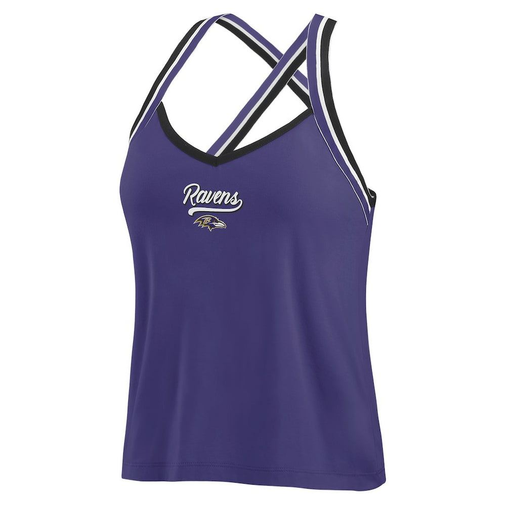 Baltimore Ravens WEAR by Erin Andrews Women's Cross Strap Tri-Blend Tank Top - Purple Tops