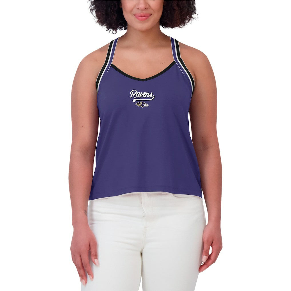 Baltimore Ravens WEAR by Erin Andrews Women's Cross Strap Tri-Blend Tank Top - Purple Tops