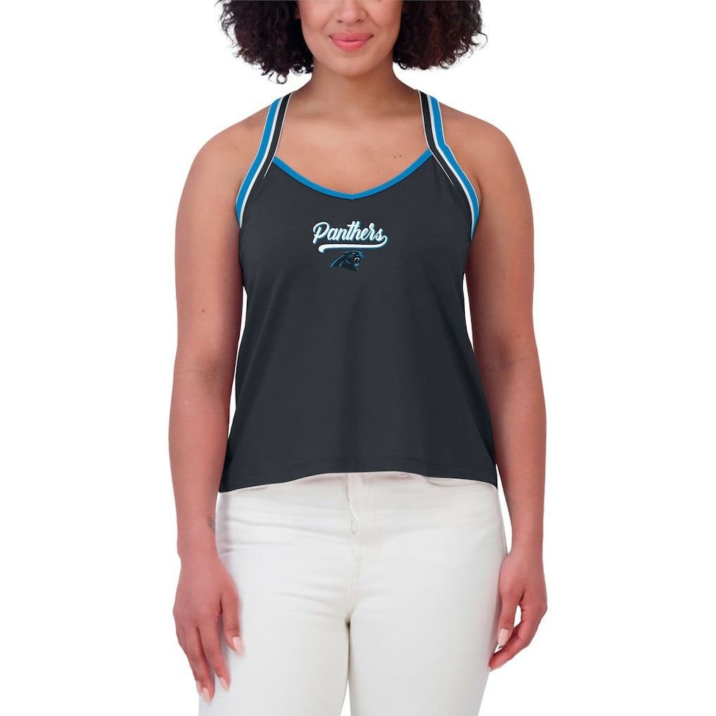 Carolina Panthers WEAR by Erin Andrews Women's Cross Strap Tri-Blend Tank Top - Black Tops