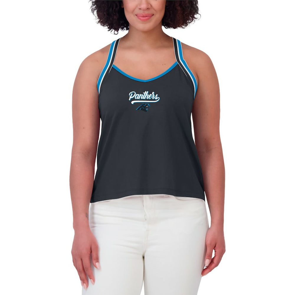 Carolina Panthers WEAR by Erin Andrews Women's Cross Strap Tri-Blend Tank Top - Black Tops