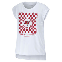 Tampa Bay Buccaneers WEAR by Erin Andrews Women's Checker Muscle Tank Top - White Tops