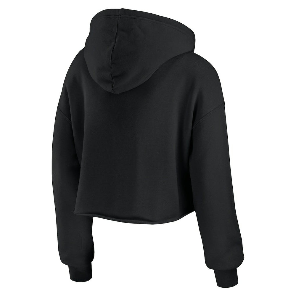 Cincinnati Bengals WEAR by Erin Andrews Women's Prime Cropped Pullover Hoodie - Black Hoodies