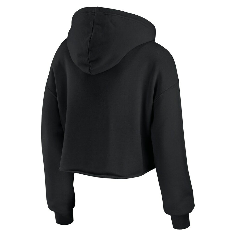 Cleveland Browns WEAR by Erin Andrews Women's Prime Cropped Pullover Hoodie - Black Hoodies