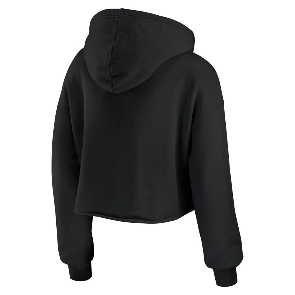 Detroit Lions WEAR by Erin Andrews Women's Prime Cropped Pullover Hoodie - Black Hoodies