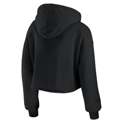 Detroit Lions WEAR by Erin Andrews Women's Prime Cropped Pullover Hoodie - Black Hoodies