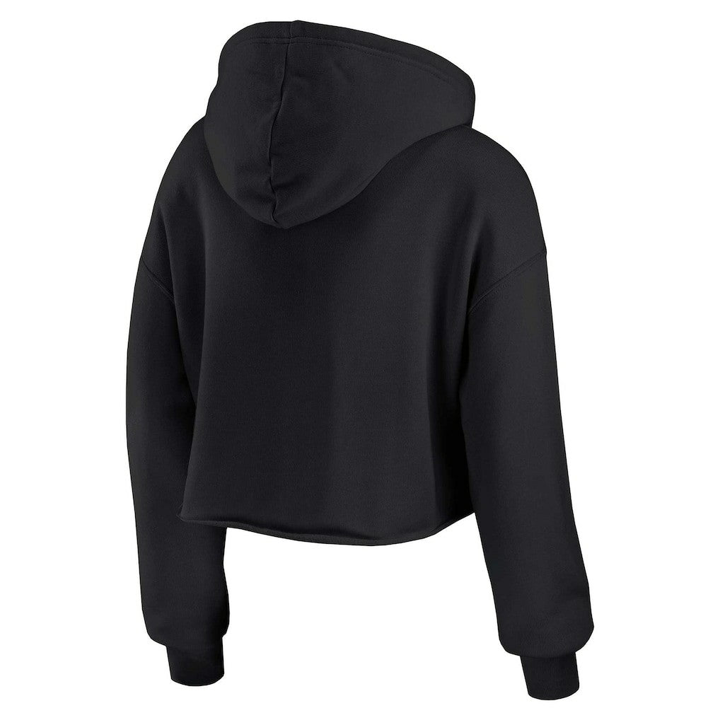Miami Dolphins WEAR by Erin Andrews Women's Prime Cropped Pullover Hoodie - Black Hoodies