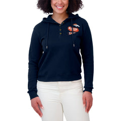 Denver Broncos WEAR by Erin Andrews Women's Waffle-Knit Pullover Hoodie - Navy Hoodies