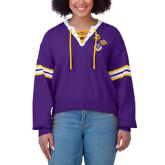 Minnesota Vikings WEAR by Erin Andrews Women's Lace-Up Sweater - Purple