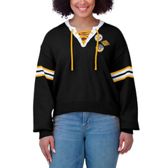 Pittsburgh Steelers WEAR by Erin Andrews Women's Lace-Up Sweater - Black