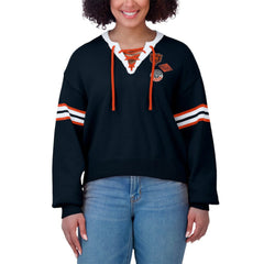 Chicago Bears WEAR by Erin Andrews Women's Lace-Up Sweater - Navy