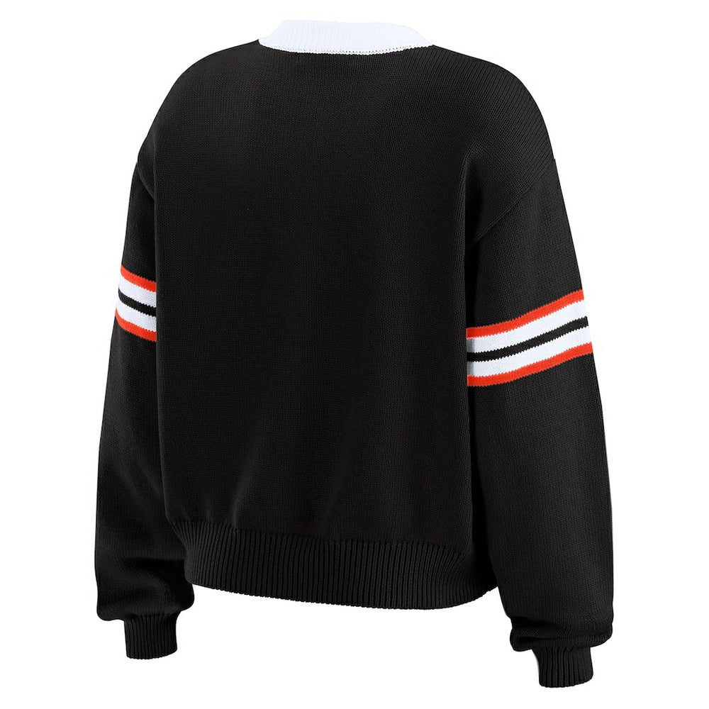 Cincinnati Bengals WEAR by Erin Andrews Women's Lace-Up Sweater - Black