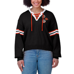 Cincinnati Bengals WEAR by Erin Andrews Women's Lace-Up Sweater - Black