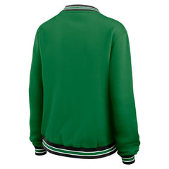 New York Jets WEAR by Erin Andrews Women's Oversized Long Sleeve V-Neck Sweatshirt - Green Sweatshirts