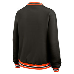 Cincinnati Bengals WEAR by Erin Andrews Women's Oversized Long Sleeve V-Neck Sweatshirt - Black Sweatshirts
