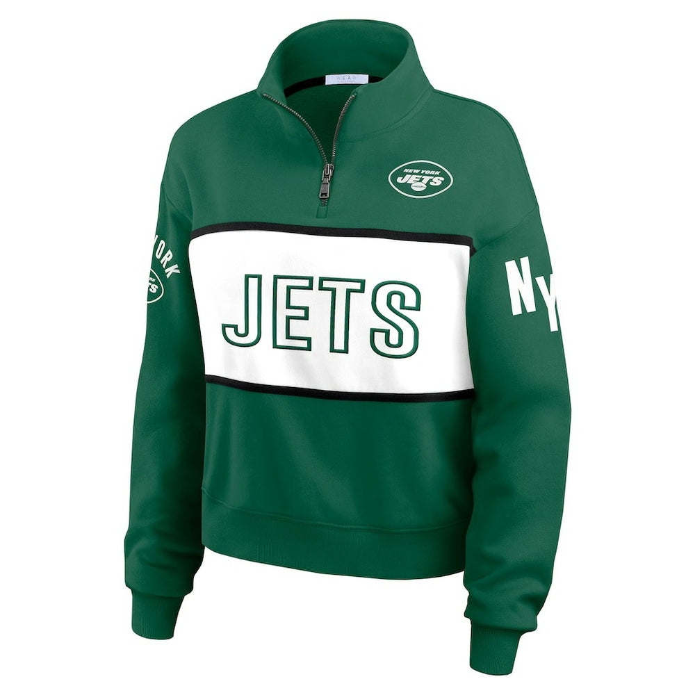 New York Jets WEAR by Erin Andrews Women's Quarter-Zip Jacket - Green Jackets