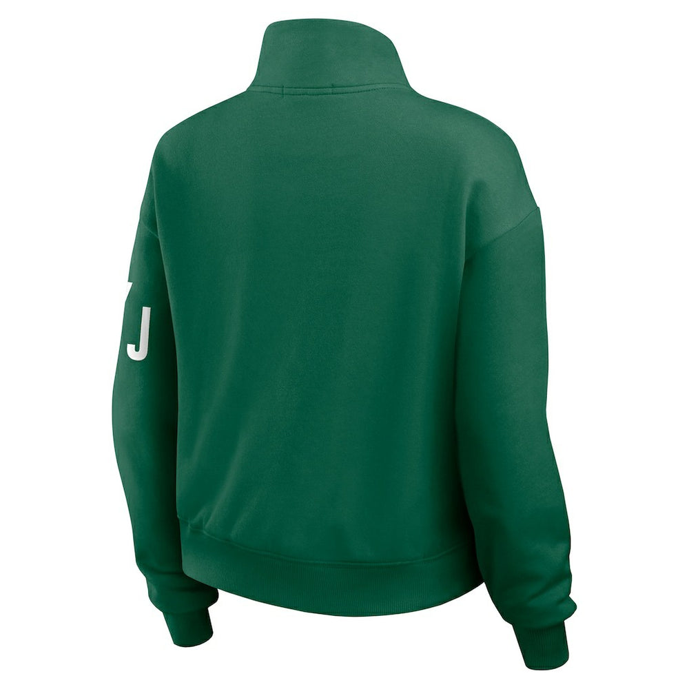 New York Jets WEAR by Erin Andrews Women's Quarter-Zip Jacket - Green Jackets