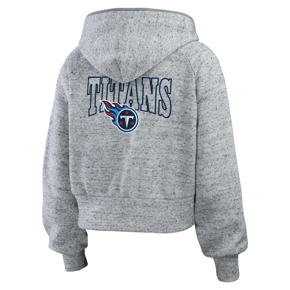 Tennessee Titans WEAR by Erin Andrews Women's Speckled Fleece Cropped Full-Zip Hoodie - Heather Gray Hoodies