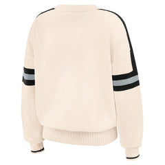 Las Vegas Raiders WEAR by Erin Andrews Women's Stripe Pullover Sweater - Cream Pullover