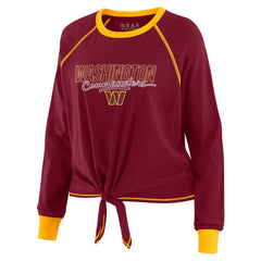 Washington Commanders WEAR by Erin Andrews Women's Tie-Front Long Sleeve T-Shirt - Burgundy T-shirts
