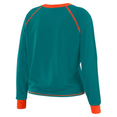 Miami Dolphins WEAR by Erin Andrews Women's Tie-Front Long Sleeve T-Shirt - Aqua T-shirts