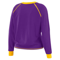 Minnesota Vikings WEAR by Erin Andrews Women's Tie-Front Long Sleeve T-Shirt - Purple T-shirts