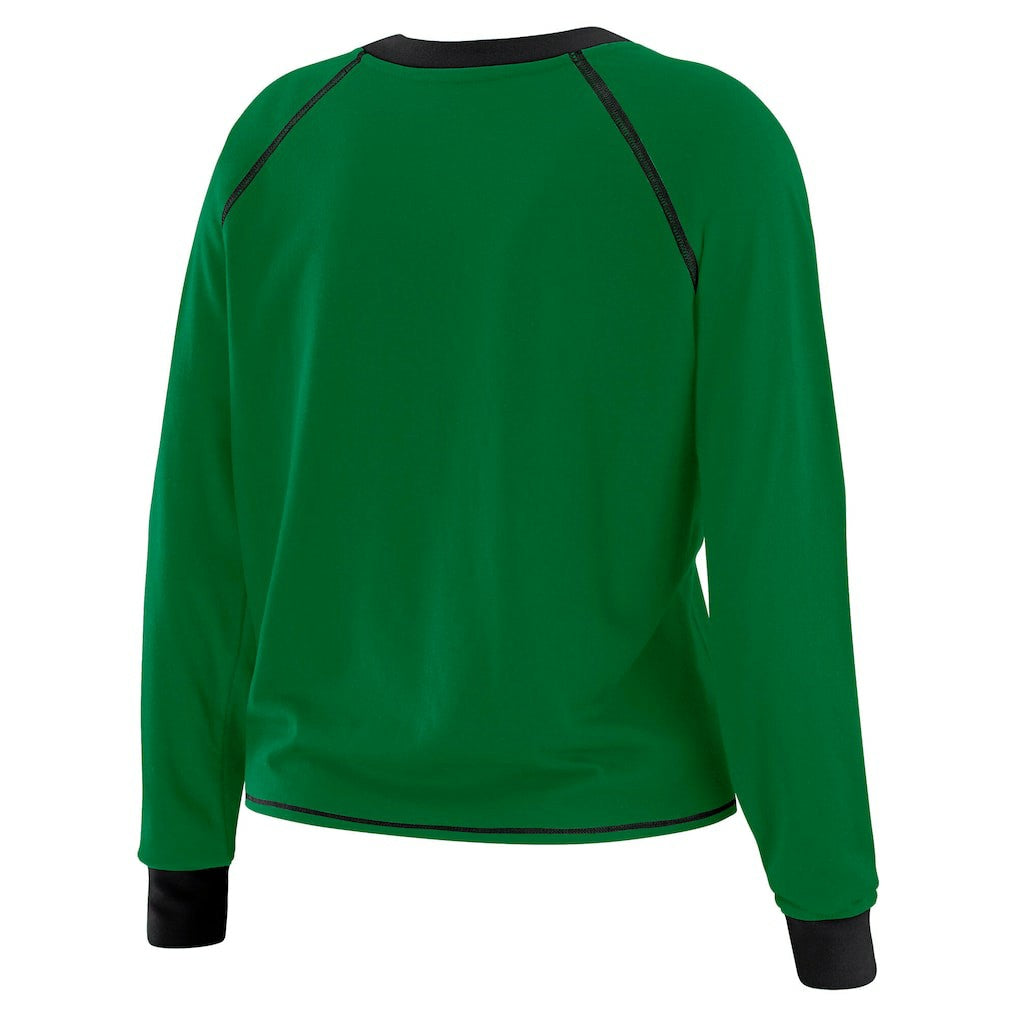 New York Jets WEAR by Erin Andrews Women's Tie-Front Long Sleeve T-Shirt - Green T-shirts