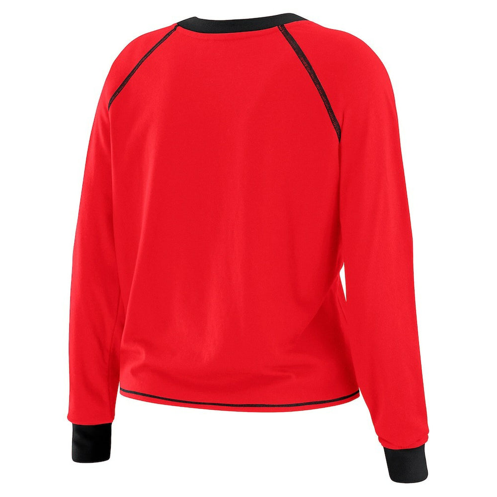 San Francisco 49ers WEAR by Erin Andrews Women's Tie-Front Long Sleeve T-Shirt - Scarlet T-shirts