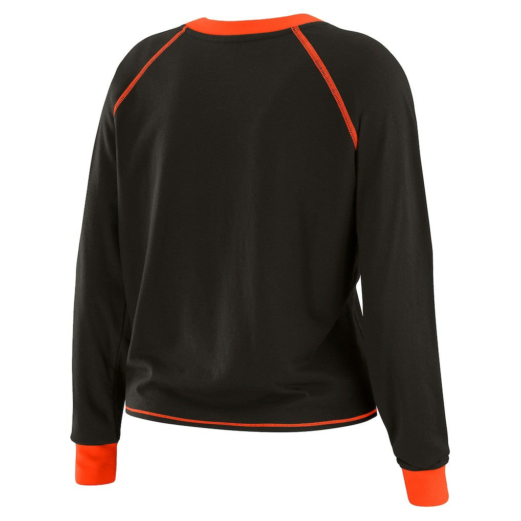 Cincinnati Bengals WEAR by Erin Andrews Women's Tie-Front Long Sleeve T-Shirt - Black T-shirts