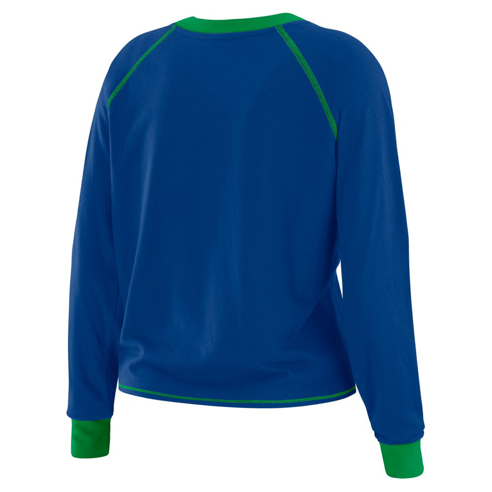 Seattle Seahawks WEAR by Erin Andrews Women's Tie-Front Long Sleeve T-Shirt - Royal T-shirts